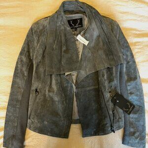 Bod & Christensen Grey Suede Leather Jacket XS